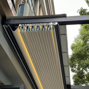 Pergola <span class=keywords><strong>Motorizzata</strong></span> da Esterno con <span class=keywords><strong>Tetto</strong></span> Retrattile Impermeabile in PVC, Tettoia Elettrica in Alluminio, <span class=keywords><strong>Tetto</strong></span> Pieghevole per Patio, Parasole Automatico - Product Image 5