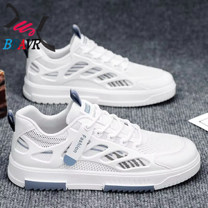 Zapatillas Deportivas Casuales Blancas con Cordones para Hombre, Ligeras, Antideslizantes, Planas, para Caminar - Product Image 4