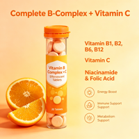 Comprimés effervescents de vitamines B et C en marque blanche OEM/ODM, formule personnalisée, multivitamines en comprimés effervescents