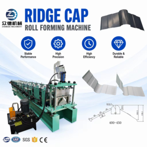 Nouvelle machine de formage de tuiles de toit de haute précision avec PLC et engrenages/roulements – Ligne de production efficace de capuchons de toit métalliques - Product Image 1
