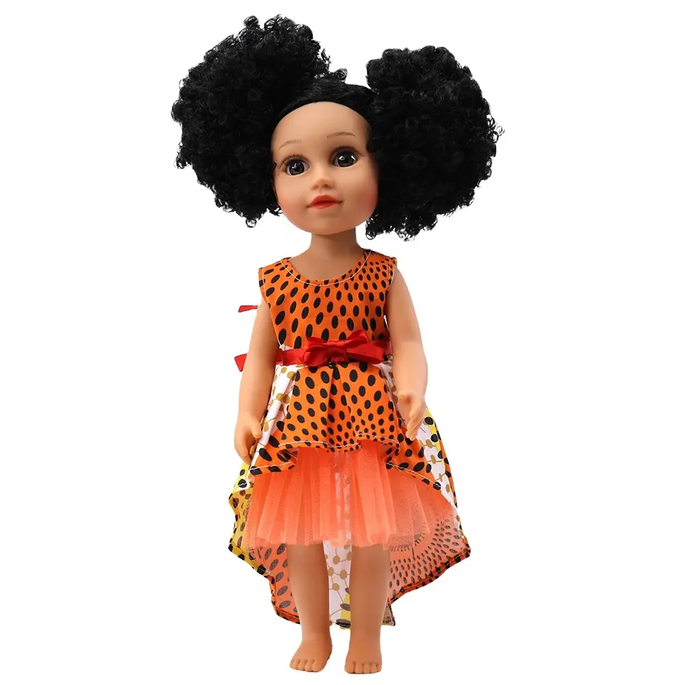 Groothandel Kinderen Educatief Speelgoed Mooi Kinky Krullend Haar Zwarte Afro Pop Custom Jurken Kids Poppen Voor Baby Meisjes