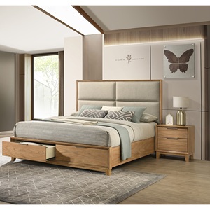 Comodino Contemporaneo a 2 Cassetti con Finitura in Legno Naturale - Product Image 5