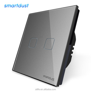 Interruptor Táctil Smartdust de Alta Qualidade, 2 Vias, 2 Gangues, Painel de Vidro, Interruptor de Toque para Luz de Parede/Escada - Product Image 3