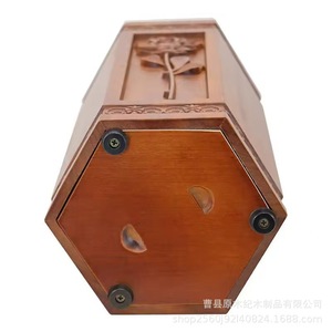 Urna Cilíndrica de Madera Maciza para Rosas, Suministros Funerarios Personalizados - Product Image 4