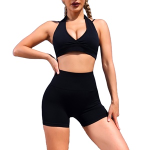 FLW Ropa de gimnasio para mujer Ropa deportiva de 2 piezas Fitness Sujetador de yoga negro Pantalones cortos Conjuntos de entrenamiento 2026 - Product Image 3