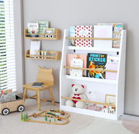 Étagère à livres pour enfants à 3 niveaux, blanche, robuste, en MDF et en bois de pin, organisateur de rangement pour chambres, salles de jeux, salles de classe