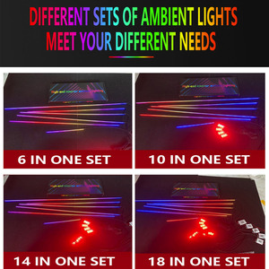 Kingshowstar <span class=keywords><strong>LED</strong></span> Giao Hưởng Khu Vực Môi Trường Xung Quanh Ánh Sáng 12V Xe Bầu Không Khí Dải Với Màu Sắc Đuổi Theo Nội Thất Góc Ánh Sáng Ứng Dụng Mới Điều Kiện - Product Image 6