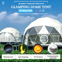 Dôme géodésique de glamping en forêt, maison préfabriquée en demi-sphère, tentes dômes géodésiques en PVC pour le camping