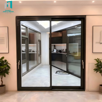 Porte coulissante en aluminium pour chambre à coucher, panneau de verre dépoli pour l'intimité, séparation d'espace pour chambre et balcon