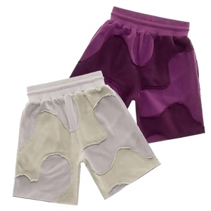 Custom Summer Vintage Embroidered <b>Patch</b> Acid Washed <b>Shorts</b> Jogger Cut and Sew Flare Sweat <b>Shorts</b> - Product Image 2