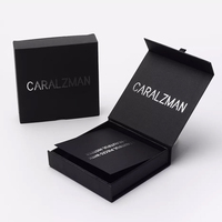 Emballage personnalisé élégant noir petite boîte à cosmétiques, boîte-cadeau en papier magnétique pour les soins de la peau emballage vide