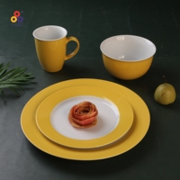 Vente en gros de 16 pièces de tasses en céramique de couleur unie personnalisées vaisselle Horeca en porcelaine pour 4 personnes stock du fabricant pour tasses à café
