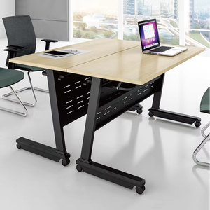 Modern Cheap <strong>Foldable</strong> Standing Study <strong>Desk</strong> with Metal Frame and Wood Top for <strong>Office</strong> and University Use 3-Year Warranty - Product Image 3