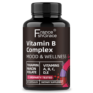 Complément de Vitamines du Complexe B de Qualité GMP, Vitamines B6 B12, Vitamine C, Soutien Énergétique et Immunitaire, 60 Capsules de Vitamines du Complexe B - Product Image 1