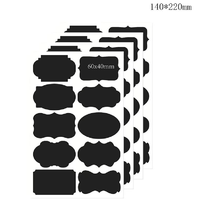 Autocollants de tableau noir en vinyle imperméables, adhésifs et réutilisables, étiquettes noires pour l'organisation des bocaux et bouteilles à la maison