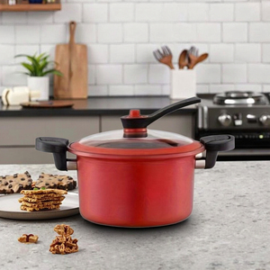 Nuova Pentola a Pressione <span class=keywords><strong>in</strong></span> <span class=keywords><strong>Ghisa</strong></span> con Coperchio <span class=keywords><strong>in</strong></span> Vetro, Fondo <span class=keywords><strong>in</strong></span> Acciaio Inox, Anello di Tenuta Antiaderente, Manico <span class=keywords><strong>in</strong></span> Metallo, Pentole per Zuppe e Brodi - Product Image 6