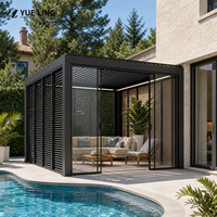 Toit à lames orientables en aluminium pour grossistes et distributeurs, fabriqué sur mesure, pergola pour balcon et terrasse, résistante à la pluie et au soleil