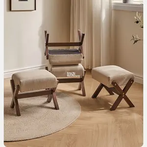 <span class=keywords><strong>Petit</strong></span> tabouret <span class=keywords><strong>en</strong></span> <span class=keywords><strong>bois</strong></span> massif Coussin doux Tabouret de canapé Design carré <span class=keywords><strong>Banc</strong></span> d'<span class=keywords><strong>entrée</strong></span> de maison Tabouret bas pour le salon - Product Image 4