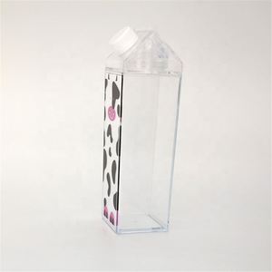 500ml/1000ml BPA Free Clear Reusable Plastic Leak-Proof Dishwasher Safe Milk Box <b>Water</b> <b>Bottle</b> for Party Use - Product Image 1