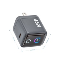 2026 KEDATANGAN BARU Adaptor Daya Lipat Min GaN 45W USB-C PD3.1 dengan Layar Pintar untuk Laptop dan Ponsel