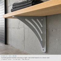 Support d'étagère triangulaire robuste en métal décoratif avec fente incurvée pour étagères flottantes DIY Vente en gros OEM ODM