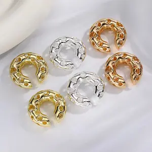 14K Gold-plated Environmentally Friendly High-quality Brass Ear Bone Clip Classic Fashionable Jewelry Earrings