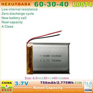 603040 3.7V 750mAh <span class=keywords><strong>2</strong></span> Fios Polímero Li-Ion Bateria para Fone de Ouvido TWS SPEAKER MP3 MP4 L0074 - Product Image 3