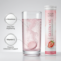 Comprimés effervescents sans sucre à formule avancée Gluta VC pour l'éclat intérieur, avec logo personnalisé, 20 unités