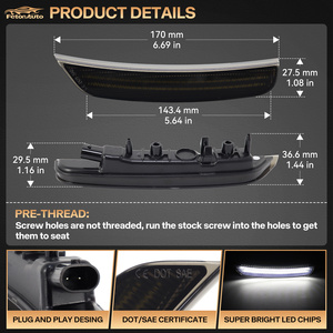 Mới tiktok xu hướng Trắng <span class=keywords><strong>2</strong></span> dòng dẫn bên đánh dấu đèn cho Dodge durango 21-2025 phía trước Fender bên tín hiệu ánh sáng chỉ số đèn - Product Image 4