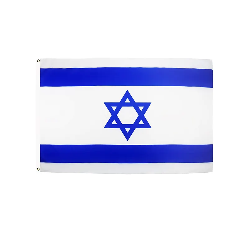 100% بولستر احتفال المهرجان بالمهرجان في الهواء الطلق أندية مزدوجة الجانب 3x5FT مع جروميت إسرائيل العلم الوطني الإسرائيلي