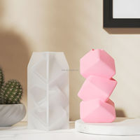 Moule en silicone pour vase Twller, moule en béton en forme de bouteille, moules pour contenants, décoration d'art géométrique pour la maison, ornement en plâtre, moule en silicone