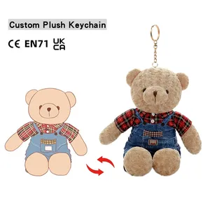 Yangzhou Custom Mini Plush Teddy Bear Keychain Stuffed Cute Animal Plush Keychain