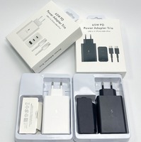 Pengisi Daya Cepat Universal 65W 3 Port USB C PD PPS Tahan Api ABS Aman untuk Samsung Galaxy S22 S23 S24 S25 S26