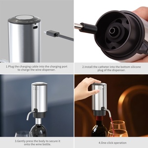 Ensemble de décanteur à vin rechargeable USB C en acier inoxydable, distributeur de vin automatique, distributeur de vin électrique - Product Image 6