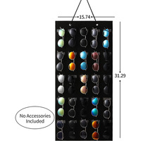 Rectangle Sunglasses Storage Bag Eyewear Display Case Felt Hanging Organizer Multi-Compartment Divider Wall-Mounted Pouch