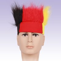 Vente en gros de bandeau poilu amusant perruque de cheveux fous et flous accessoires de déguisement d'esprit d'équipe scolaire t pour les fêtes de fans de sport Halloween