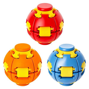 Jouets anti-stress 3D à presser et à tourner, mini spinner portable pour soulager l'anxiété, pour tous les âges, rouge, orange, bleu, cadeau - Product Image 3