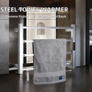 Sèche-serviettes numérique en acier inoxydable 304 poli miroir argenté avec minuterie, chauffant, pour hôtel, maison, salle de bain - Product Image 2