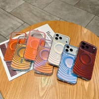 Étui magnétique en acrylique texturé effet vague animal, finition mate, résistant aux chocs, compatible avec iPhone 18 Pro Max