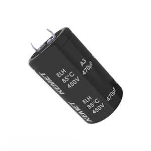 Condensador Original de Aluminio de 100 uF ELH107M450AQ3AA, Tipo Through Hole, con Conexión SNAP-IN, 85C - Product Image 1