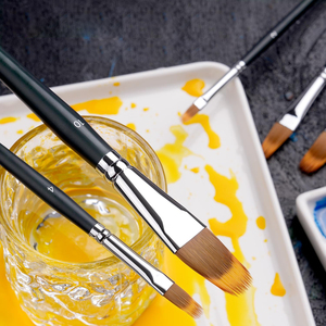 Set di 5 Pennelli Professionali LUOYA a Doppio Strato con Manico in Legno, Texture Unica per Artisti, Pittura Acrilica - Product Image 4