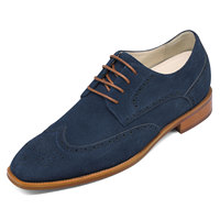 Chaussures Derby Formelles pour Hommes, Vente en Gros Usine, Rehaussantes 7cm, en Cuir Véritable Respirant, pour Mariage