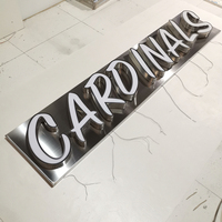 Enseigne LED personnalisée à lettres découpées, de haute qualité, pour décoration extérieure de devanture de magasin, en acier inoxydable