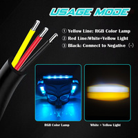 LELANPU Phare LED Rétro en Forme de Masque pour Moto, Projecteur Auxiliaire Antibrouillard à Double Lentille, Feux de Conduite Moto à Deux Yeux OEM