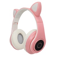 Casque sans fil pliable à oreilles de chat, prix d'usine, bandeau réglable, coussinets doux pour le divertissement quotidien