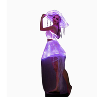 Robe de méduse lumineuse à fibres optiques, tenue de performance LED pour festivals et soirées