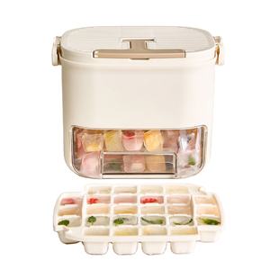 Easy-Release Ice Trays for Drinks, Ice Cube Tray with Lid & Storage Container, Ice Mold with 2 Trays Pull-Out Ice Storage <b>Drawer</b> - Product Image 1