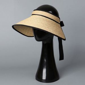 Nouveau Chapeau de Soleil Femme 2025 en Paille de Raphia à Large Bord, Respirant, Protection Solaire, Visière Pliable Tendance pour Femme - Product Image 1