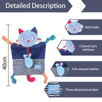 Doudou de sécurité pour bébé avec attache-sucette, unisexe, doux, en peluche rembourrée, pour nouveau-né, motif végétal