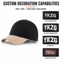 Gorra de béisbol YKZG XXL al por mayor, gorra de papá de 68 cm con corona profunda, 100% algodón, en blanco, para bordado personalizado a granel